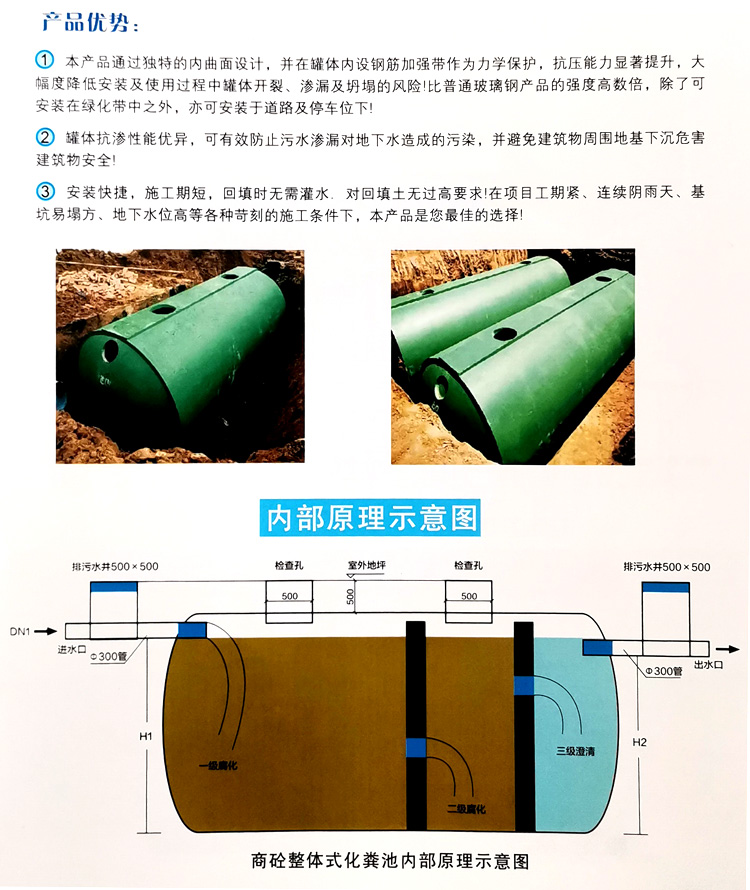 隆德玻璃钢化粪池
